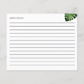 Carte de recette de douche nuptiale Feuilles de ju (Dos)