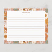 Carte de recette de douche nuptiale florale boho e (Dos)