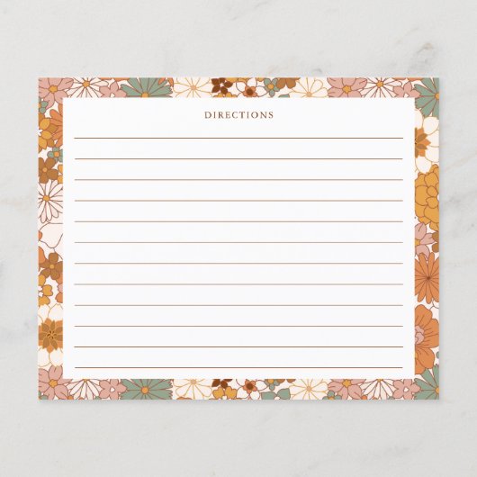 Carte de recette de douche nuptiale florale boho e (Dos)