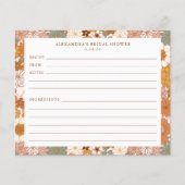 Carte de recette de douche nuptiale florale boho e (Devant)