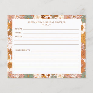 Carte de recette de douche nuptiale florale boho e