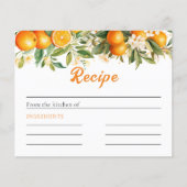 Carte de recette de douche nuptiale florale orange (Devant)