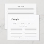 Carte de recette de douche nuptiale minimaliste mo (Devant / Derrière)