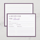 Carte de recette de douche nuptiale Moderne Auberg (Devant / Derrière)