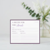 Carte de recette de douche nuptiale Moderne Auberg (Debout devant)
