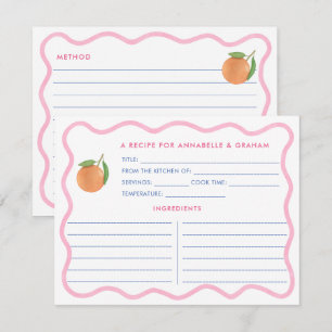 Carte de recette de douche nuptiale rose bohème do