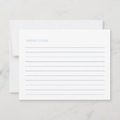 Carte de recette de douche nuptiale Something Blue (Dos)