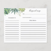 Carte de recette de douche nuptiale succulente (Devant)