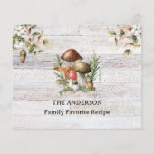 Carte de recette de famille Champignons rustiques (Dos)