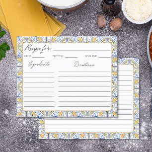 Carte de recette de famille de carreaux jaunes ble