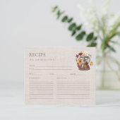 Carte de recette de fête de douche de mariage de t (Debout devant)