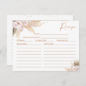 Carte de recette de Fête de Mariage en or rose et  (Devant / Derrière)