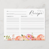 Carte de recette de Fête de Mariage Fleurs Roses C (Devant)