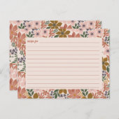 Carte de recette de Fête de Mariage Florale (Devant / Derrière)