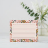 Carte de recette de Fête de Mariage Florale (Debout devant)