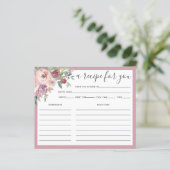 Carte de recette de Fête de Mariage Florale Rose P (Debout devant)