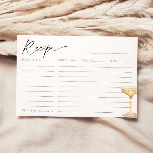 Carte de recette de fête de mariage perles et Pros