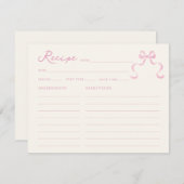 Carte de recette de Fête des mariées à main douce  (Devant / Derrière)
