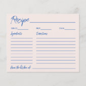 Carte de recette de Fête des mariées bleue chic ma (Devant)