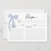 Carte de recette de Fête des mariées Bow bleu Dust (Devant)