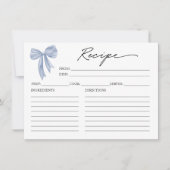 Carte de recette de Fête des mariées Bow bleu Dust (Devant)