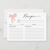 Carte de recette de Fête des mariées Bow rose (Devant)