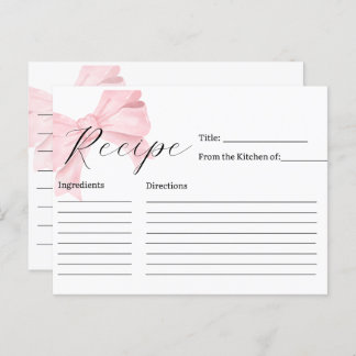 Carte de recette de Fête des mariées Bow rose