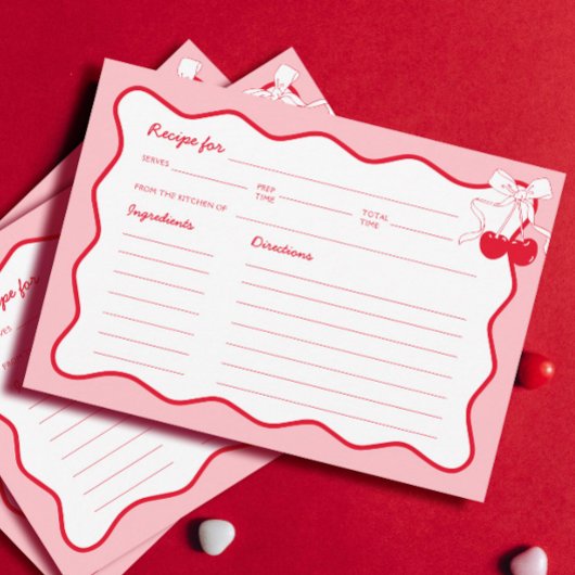 Carte de recette de Fête des mariées cerise rose r