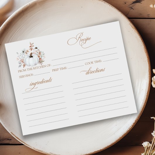 Carte de recette de Fête des mariées Citrouille bl