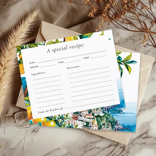 Carte de recette de Fête des mariées Citrus Amalfi