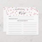 Carte de recette de Fête des mariées couleur rose  (Devant / Derrière)