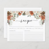 Carte de recette de Fête des mariées d'aquarelle d (Devant / Derrière)