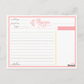 Carte de recette de Fête des mariées d'aquarelle f (Dos)