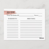 Carte de recette de Fête des mariées de brosse ros (Dos)