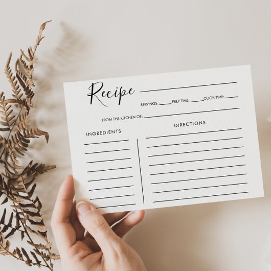 Carte de recette de Fête des mariées de calligraph