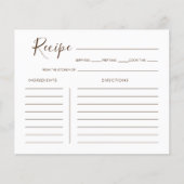 Carte de recette de Fête des mariées de calligraph (Devant)