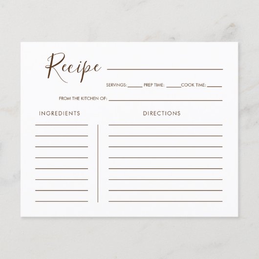 Carte de recette de Fête des mariées de calligraph (Devant)