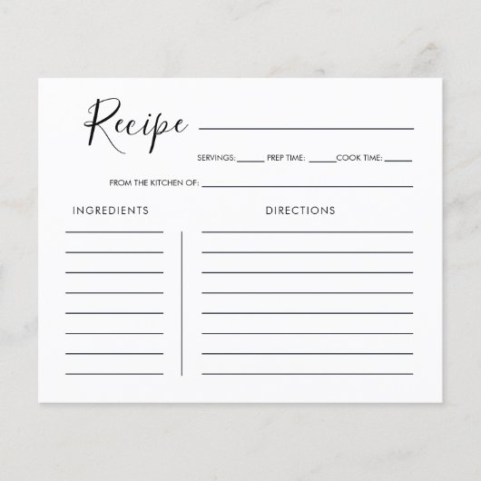 Carte de recette de Fête des mariées de calligraph (Devant)