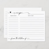 Carte de recette de Fête des mariées de calligraph (Devant / Derrière)