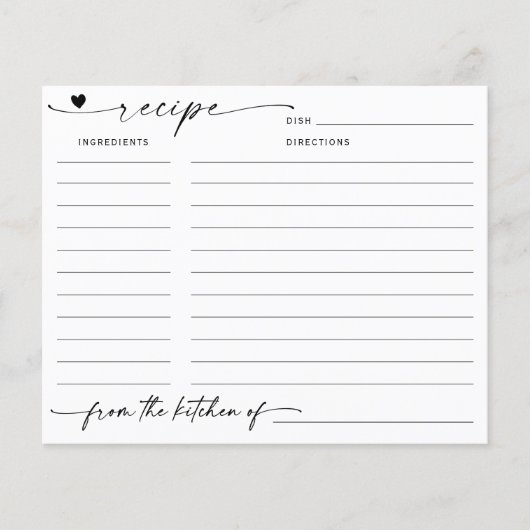 Carte de recette de Fête des mariées de calligraph (Devant)