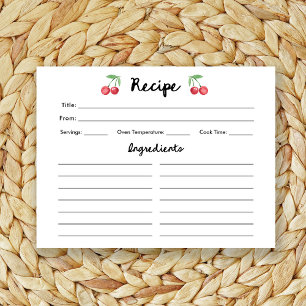 Carte de recette de Fête des mariées de cerises Re