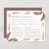 Carte de recette de Fête des mariées de chute d'aq (Devant / Derrière)