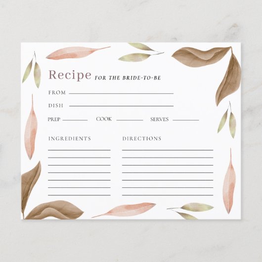 Carte de recette de Fête des mariées de chute d'aq (Devant)