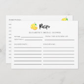 Carte de recette de Fête des mariées de citron Élé (Devant / Derrière)