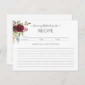 Carte de recette de Fête des mariées de couleur ro (Devant / Derrière)