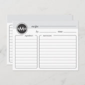 Carte de recette de Fête des mariées de monogramme (Devant / Derrière)