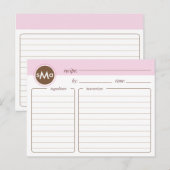 Carte de recette de Fête des mariées de monogramme (Devant / Derrière)