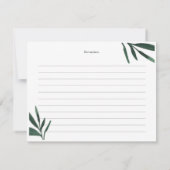 Carte de recette de Fête des mariées de paire parf (Dos)