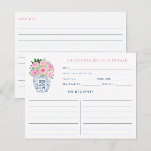 Carte de recette de Fête des mariées de roses chin (Devant / Derrière)