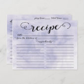 Carte de recette de Fête des mariées de script d'a (Devant / Derrière)